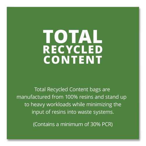 Picture of Total Recycled Content Plastic Trash Bags, 60 gal, 1.5 mil, 38" x 60", Black/Brown, 100/Carton