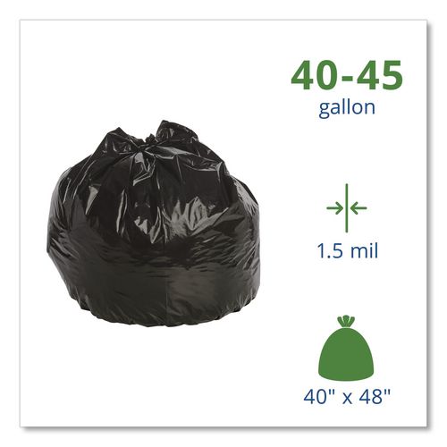 Picture of Total Recycled Content Plastic Trash Bags, 45 gal, 1.5 mil, 40" x 48", Black/Brown, 100/Carton