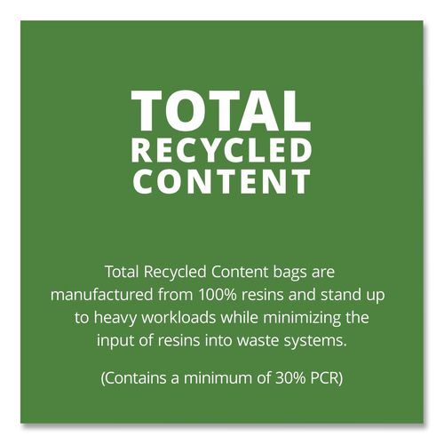 Picture of Total Recycled Content Plastic Trash Bags, 45 gal, 1.5 mil, 40" x 48", Black/Brown, 100/Carton