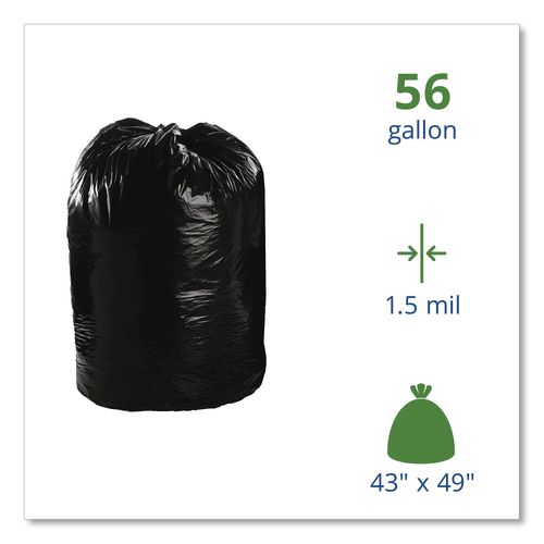 Picture of Total Recycled Content Plastic Trash Bags, 56 gal, 1.5 mil, 43" x 49", Black/Brown, 100/Carton