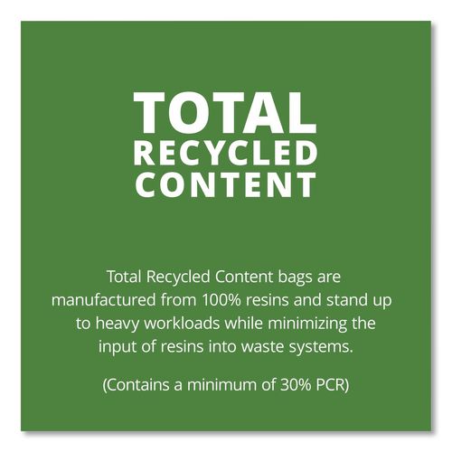 Picture of Total Recycled Content Plastic Trash Bags, 56 gal, 1.5 mil, 43" x 49", Black/Brown, 100/Carton