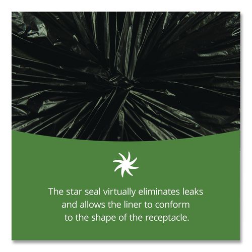 Picture of Total Recycled Content Plastic Trash Bags, 65 gal, 1.5 mil, 50" x 51", Black/Brown, 100/Carton