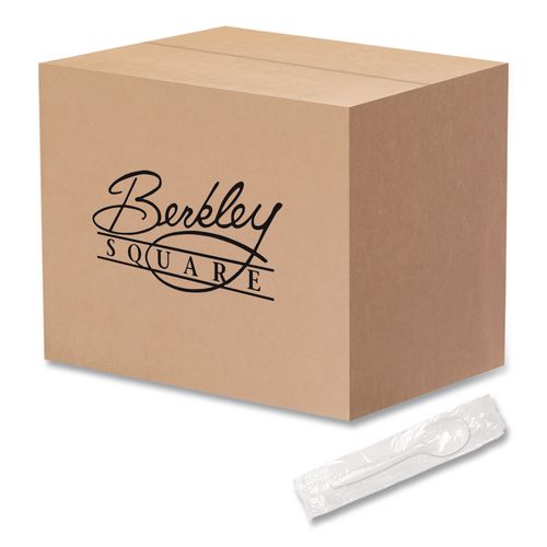 Picture of Individually Wrapped Mediumweight Cutlery, Soup Spoon, Plastic, White, 1,000/Carton