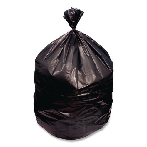 Picture of Reprocessed Resin Can Liners, 60 gal, 1.5 mil, 38" x 58", Black, Flat Pack, 100/Carton