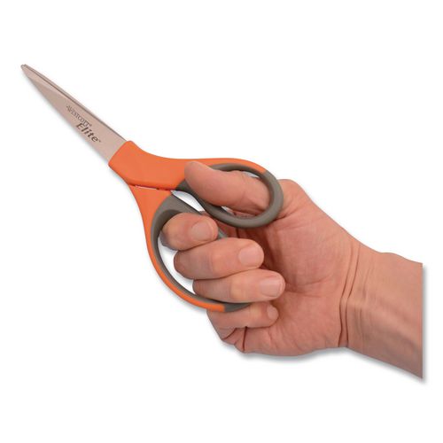 Picture of Elite Series Stainless Steel Shears, 8" Long, 3.5" Cut Length, Straight Orange Handle