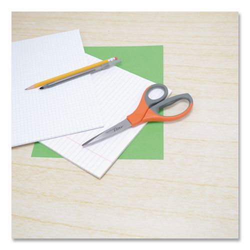 Picture of Elite Series Stainless Steel Shears, 8" Long, 3.5" Cut Length, Straight Orange Handle