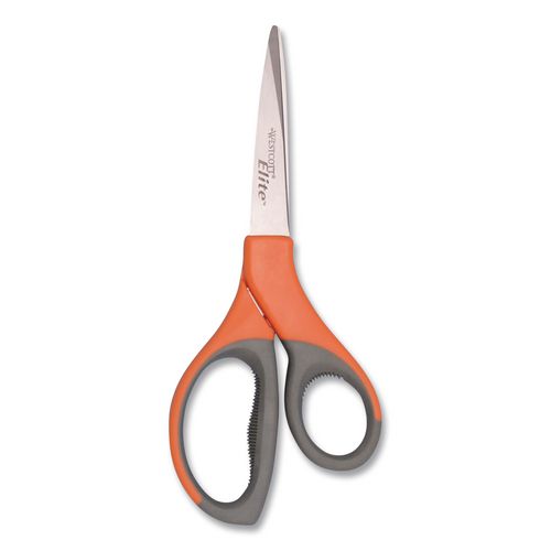 Picture of Elite Series Stainless Steel Shears, 8" Long, 3.5" Cut Length, Straight Orange Handle