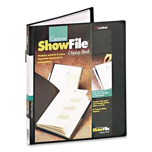 ShowFile+Display+Book+with+Custom+Cover+Pocket%2C+24+Letter-Size+Sleeves%2C+Black