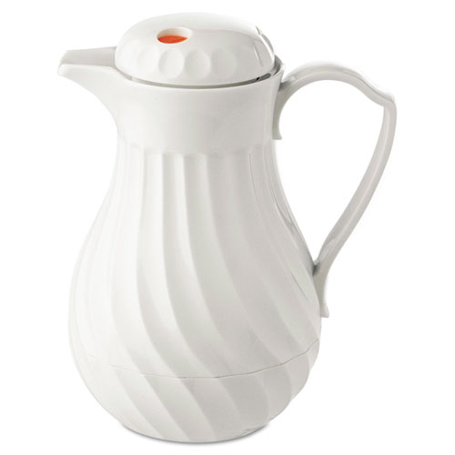 Picture of Poly Lined Carafe, Swirl Design, 40 oz, White