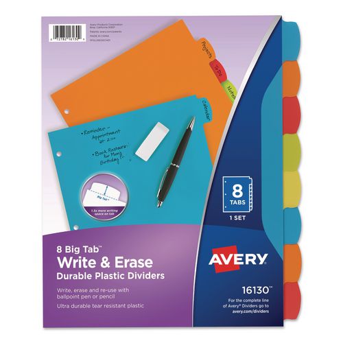 Big+Tab+Write+and+Erase+Durable+Plastic+Dividers%2C+8-Tab%2C+11+x+8.5%2C+Assorted%2C+1+Set