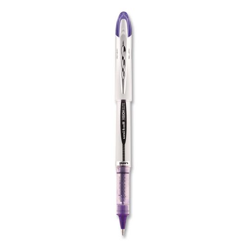 VISION+ELITE+Rollerball+Pen%2C+Stick%2C+Bold+0.8+mm%2C+Violet+Ink%2C+White%2FViolet%2FClear+Barrel