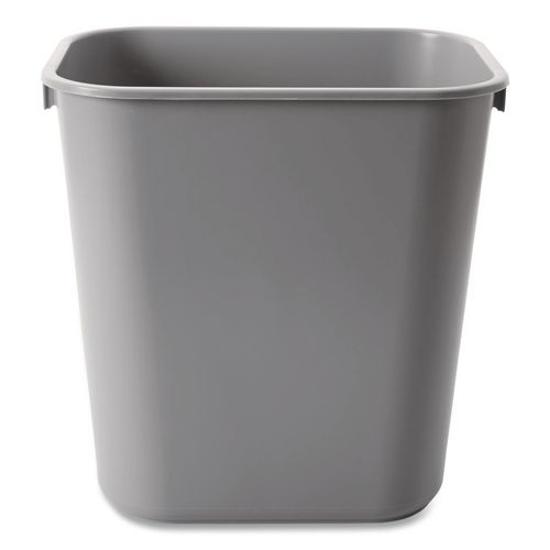Deskside+Plastic+Wastebasket%2C+3.5+gal%2C+Plastic%2C+Gray