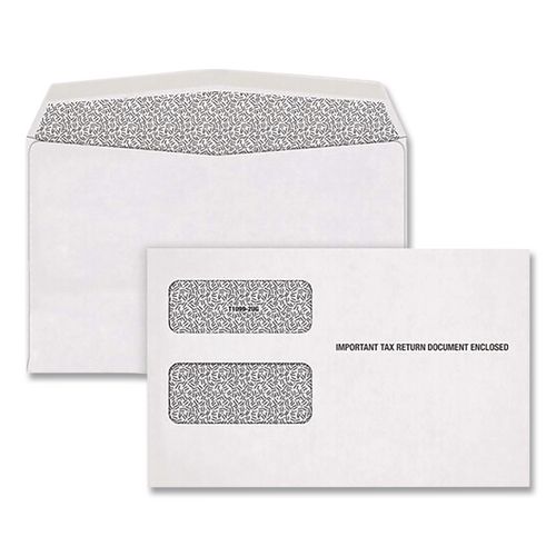 2-Up+1099+and+1098+Gummed+Seal+Double-Window+Security+Tint+Envelopes%2C+Commercial+Flap%2C+9+x+5.63%2C+White%2C+24%2FPack