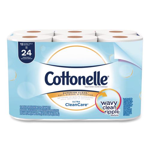 Clean+Care+Bathroom+Tissue%2C+Septic+Safe%2C+1-Ply%2C+White%2C+170+Sheets%2Froll%2C+12+Rolls%2Fpack