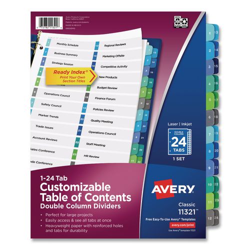 Customizable+TOC+Ready+Index+Double+Column+Multicolor+Tab+Dividers%2C+24-Tab%2C+1+to+24%2C+11+x+8.5%2C+White%2C+1+Set