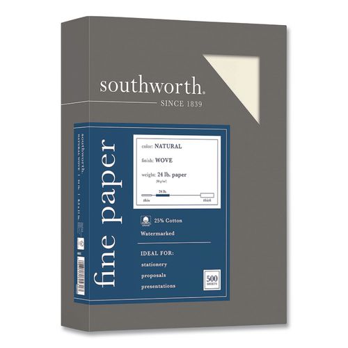 25%25+Cotton+Business+Paper%2C+24+lb+Bond+Weight%2C+8.5+x+11%2C+Natural%2C+500+Sheets%2FReam