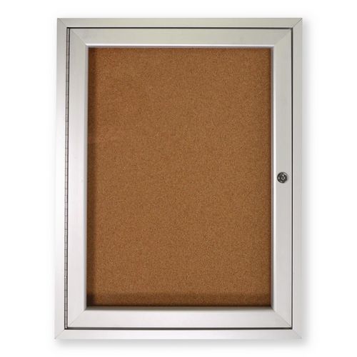 1+Door+Enclosed+Natural+Cork+Bulletin+Board+with+Satin+Frame%2C+24%26quot%3B+x+36%26quot%3B%2C+Tan+Surface%2C+Satin+Aluminum+Frame