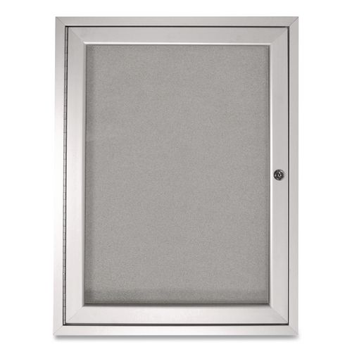 1+Door+Enclosed+Vinyl+Bulletin+Board+with+Satin+Frame%2C+18%26quot%3B+x+24%26quot%3B%2C+Silver+Surface%2C+Satin+Aluminum+Frame