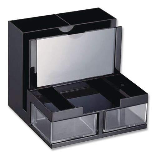 VersaPlus+Desk+Organizer%2C7+Compartments%2C+Plastic%2C+6.19+x+6.31+x+5.5%2C+Black