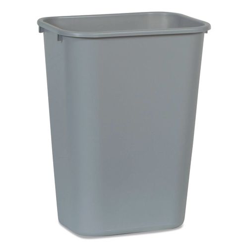 Deskside+Plastic+Wastebasket%2C+10.25+gal%2C+Plastic%2C+Gray