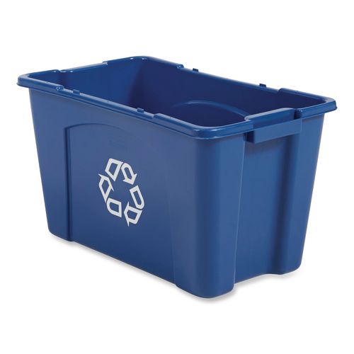 Stacking+Recycle+Bin%2C+18+gal%2C+Polyethylene%2C+Blue