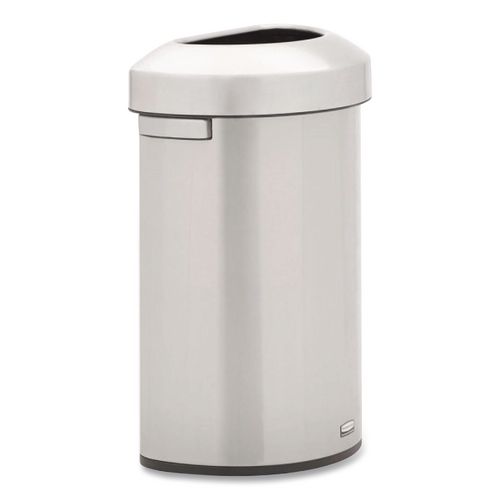 Refine+Series+Half+Round+Waste+Receptacle%2C+16+gal%2C+Plastic%2FStainless+Steel
