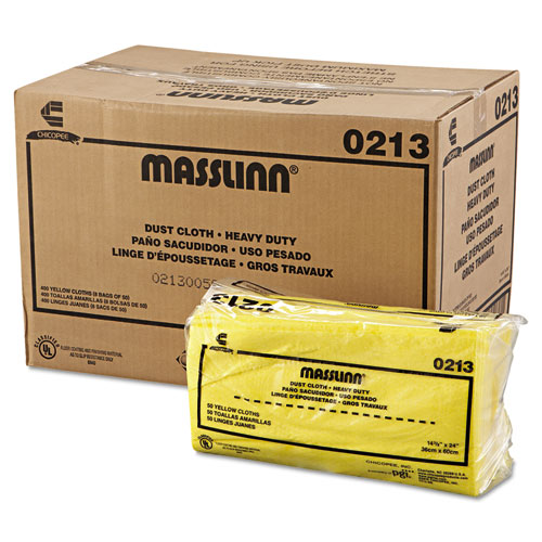 Picture of Masslinn Dust Cloths, 1-Ply, 16 x 24, Unscented, Yellow, 50/Pack, 8 Packs/Carton