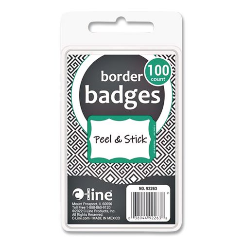 Self-Adhesive+Name+Badges%2C+3.5+X+2.25%2C+Green%2C+100%2Fbox