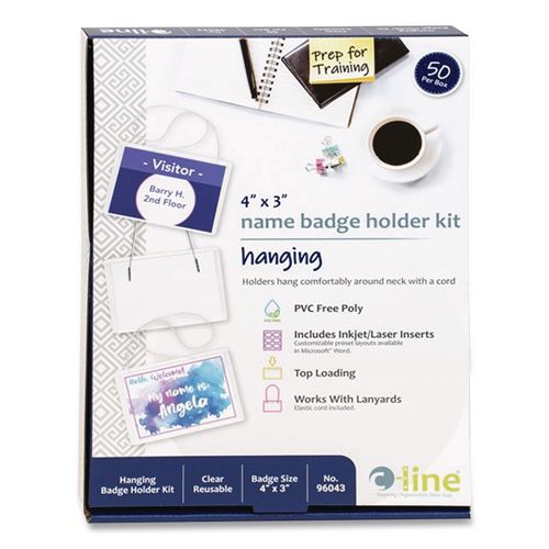 Name+Badge+Kits%2C+Top+Load%2C+4+X+3%2C+Clear%2C+Elastic+Cord%2C+50%2Fbox
