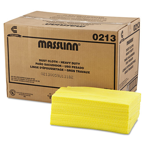Picture of Masslinn Dust Cloths, 1-Ply, 16 x 24, Unscented, Yellow, 50/Pack, 8 Packs/Carton