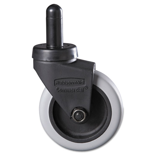 Picture of Replacement Bayonet-Stem Swivel Casters, Grip Ring Stem, 3" Soft Rubber Wheel, Black