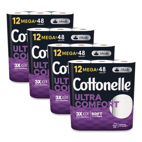 Ultra+ComfortCare+Toilet+Paper%2C+Soft+Tissue%2C+Septic+Safe%2C+2-Ply%2C+White%2C+284+Sheets%2FRoll%2C+12+Rolls%2FPack%2C+48+Rolls%2FCarton