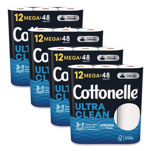 Ultra+CleanCare+Toilet+Paper%2C+Strong+Tissue%2C+Septic+Safe%2C+1-Ply%2C+White%2C+284+Sheets%2FRoll%2C+12+Rolls%2FPack%2C+48+Rolls%2FCarton