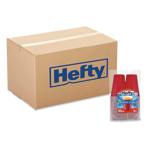 Easy+Grip+Disposable+Plastic+Party+Cups%2C+9+Oz%2C+Red%2C+50%2Fpack%2C+12+Packs%2Fcarton
