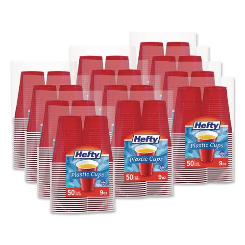 Easy+Grip+Disposable+Plastic+Party+Cups%2C+9+Oz%2C+Red%2C+50%2Fpack%2C+12+Packs%2Fcarton