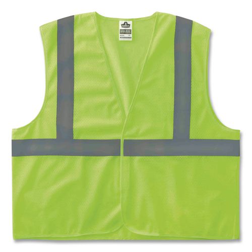 GloWear+8210Z+Class+2+Economy+Vest%2C+Polyester+Mesh%2C+Zipper+Closure%2C+2X-Large+to+3X-Large%2C+Lime