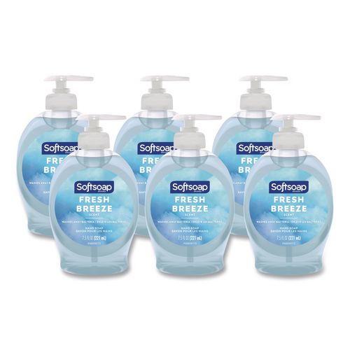 Softsoap+Liquid+Hand+Soap+Pumps%2C+Fresh+Breeze+Scent%2C+7.5+oz%2C+6%2FCarton