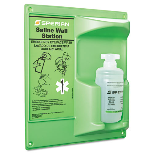 Picture of Saline Eye Wash Wall Station, 16 oz Bottle, 1 Bottle/Station