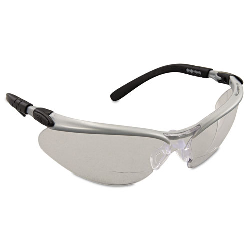 Picture of BX Molded-In Diopter Safety Glasses, 1.5+ Diopter Strength, Silver/Black Frame, Clear Lens, 20/Box