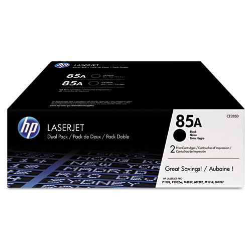 HP+85a%2C+%28ce285d%29+2-Pack+Black+Original+Laserjet+Toner+Cartridges