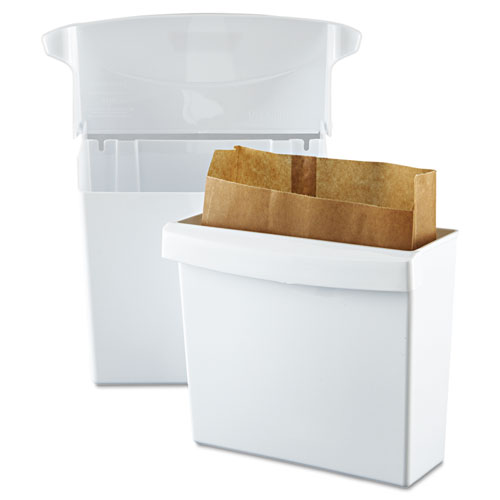 Picture of Sanitary Napkin Receptacle with Rigid Liner, Plastic, White