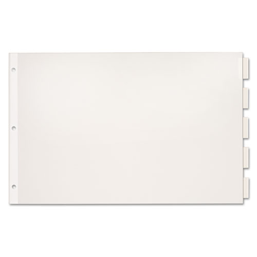 Picture of Paper Insertable Dividers, 5-Tab, 11 x 17, White, Clear Tabs, 1 Set