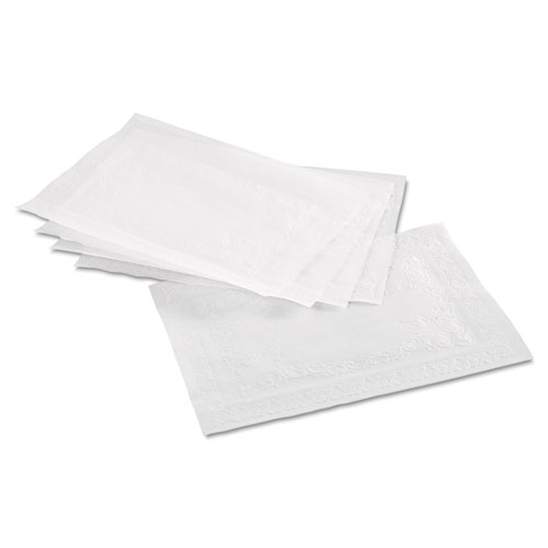 Picture of Classic Embossed Straight Edge Placemats, 10 x 14, White, 1,000/Carton