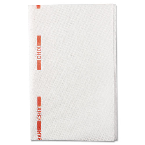 Picture of Food Service Towels, Cotton, 13 x 21, White/Red, 150/Carton
