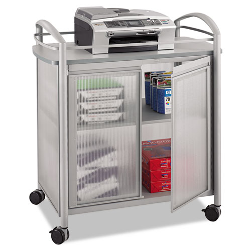 Picture of Impromptu Refreshment Cart/Machine Stand, Engineered Wood, 3 Shelf, 34 x 21.25 x 36.5, Gray/Silver