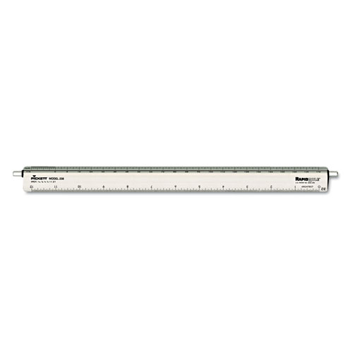 Picture of Adjustable Triangular Scale Aluminum Architects Ruler, 12" Long, Silver