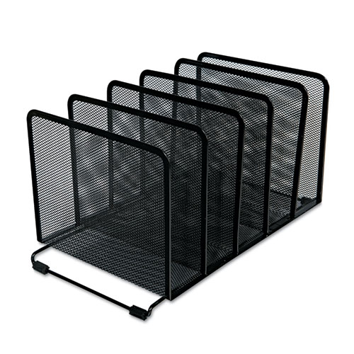 Picture of Deluxe Mesh Stacking Sorter, 5 Sections, Letter to Legal Size Files, 14.63" x 8.13" x 7.5", Black