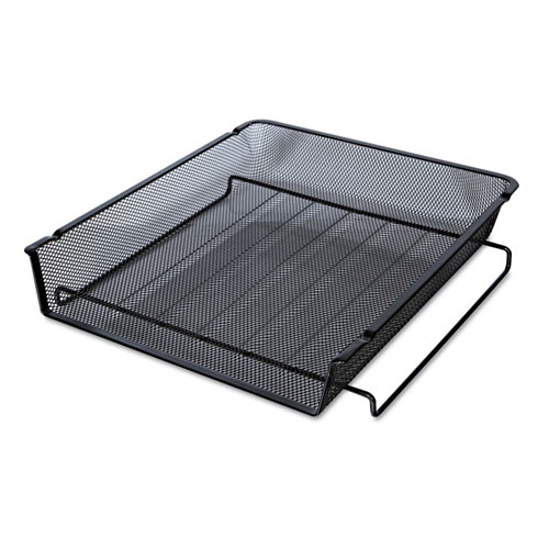 Picture of Deluxe Mesh Stackable Front Load Tray, 1 Section, Letter Size Files, 11.25" x 13" x 2.75", Black