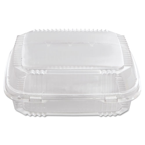 Picture of ClearView SmartLock Hinged Lid Container, 49 oz, 8.2 x 8.34 x 2.91, Clear, Plastic, 200/Carton