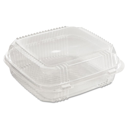 Picture of ClearView SmartLock Hinged Lid Container, 49 oz, 8.2 x 8.34 x 2.91, Clear, Plastic, 200/Carton